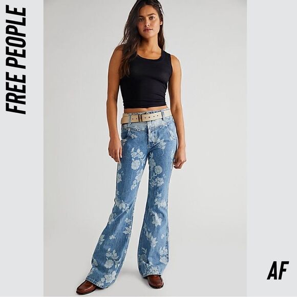 FREE PEOPLE NAOMI FLARED JEANS NEW NWT SIZE 25 - Picture 3 of 7